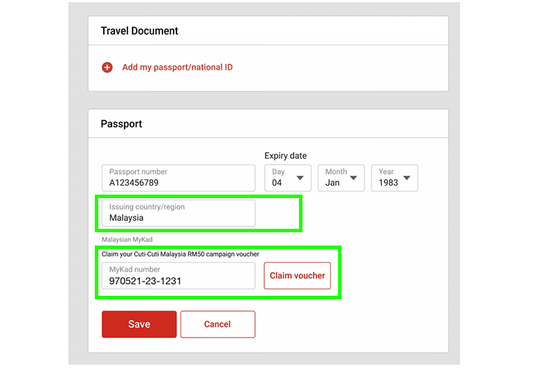 Choose Malaysia as an “Issuing Country” & then Update your Malaysian Identity Card number & click at the Claim Voucher