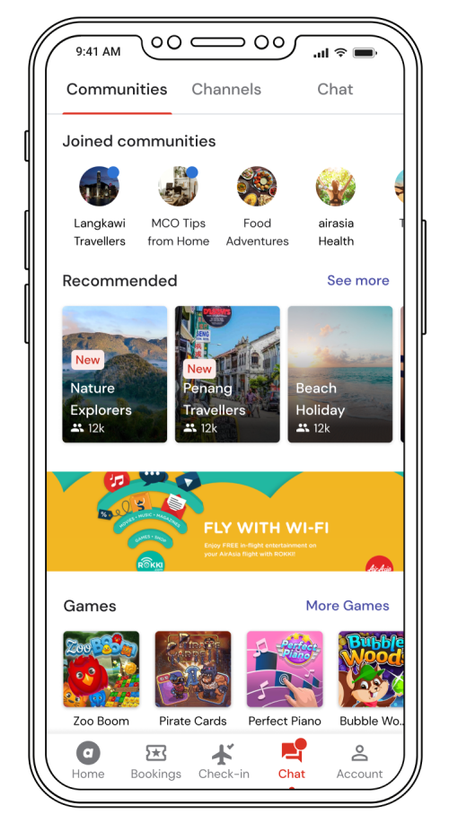 On the top left of the screen, tap on the Communities tab and you’ll find amazing communities for you to join based on your preferences.