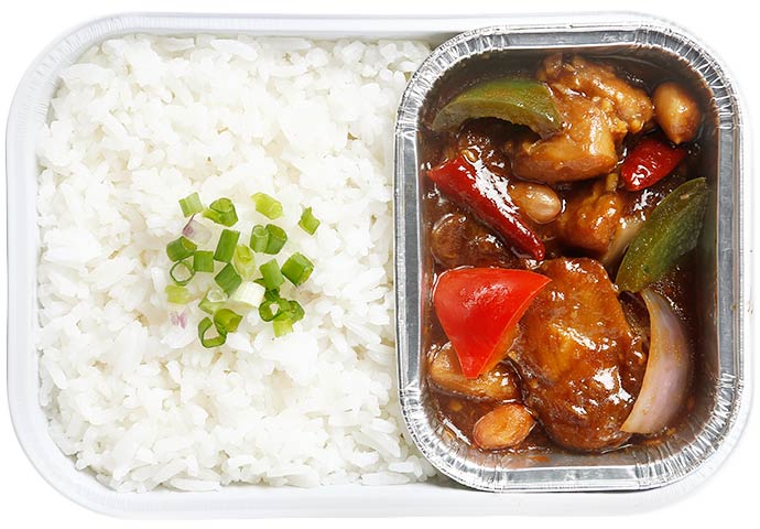 Ayam Kung Pao dengan Nasi