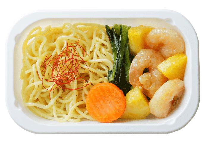 Chinese Noodles with Sauteed Prawn & Pineapple 
