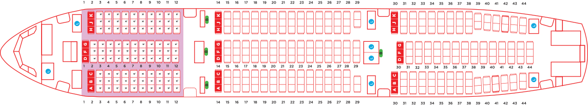 AirAsia Airbus A330 type d seat map
