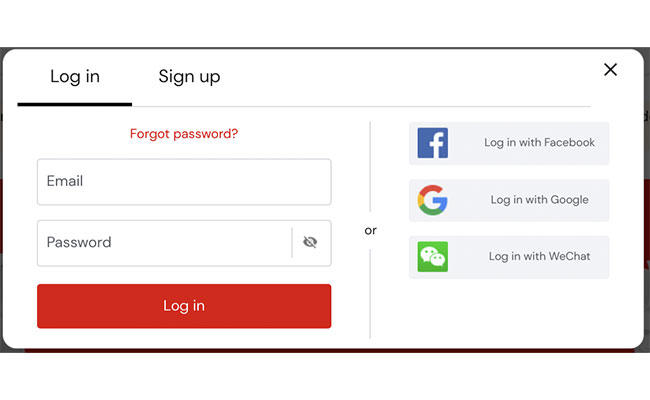 Log in as an airasia member