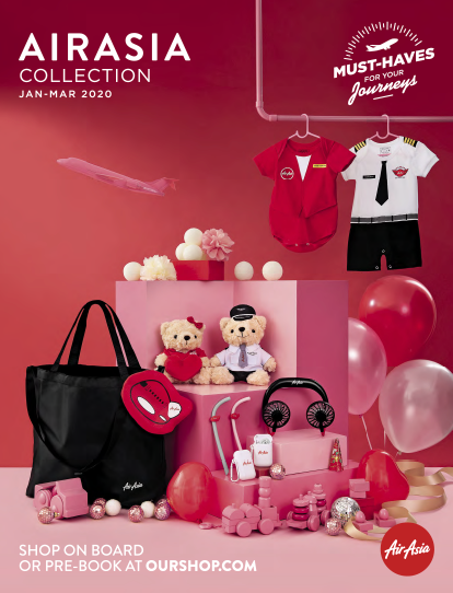 AirAsia merchandise catalogue for FD flight