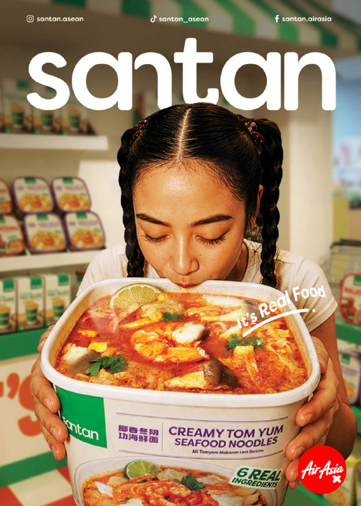 AirAsia Santan Inflight Menu for D7 flight