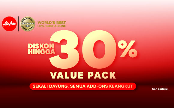 DISKON VALUE PACK HINGGA 30%!* airasia promotion 2026