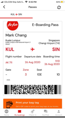 An E-Boarding Pass will be issued. Guest can either proceed straight to the gate, or to the self check-in kiosk to print a bag tag and do a self baggage drop (if the airport provides these facilities). 