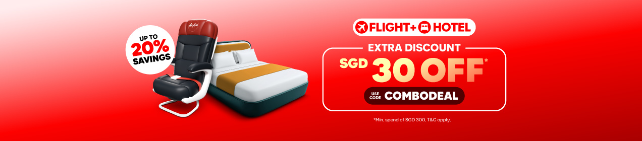 หลักฐานคูปอง - AirAsia - โคดสวนลด: เที่ยว+ที่พัก สวนลดพเศษสำหรบการจองแพกเกจเทยวบนและทพก